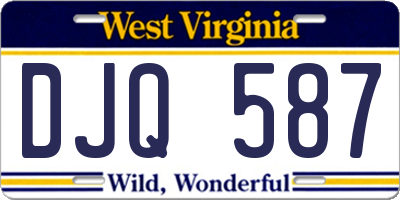 WV license plate DJQ587