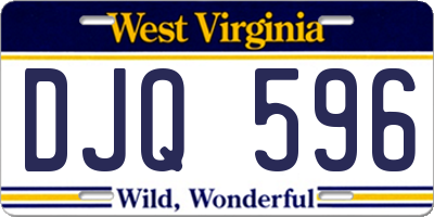 WV license plate DJQ596