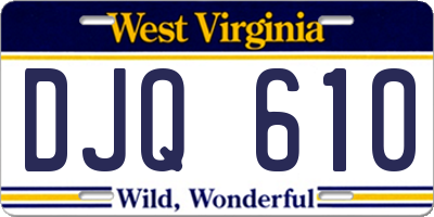 WV license plate DJQ610
