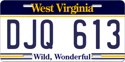 WV license plate DJQ613