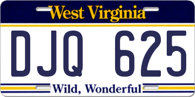WV license plate DJQ625
