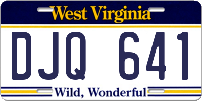 WV license plate DJQ641