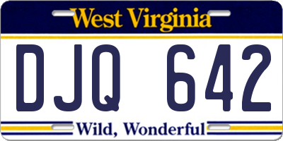 WV license plate DJQ642