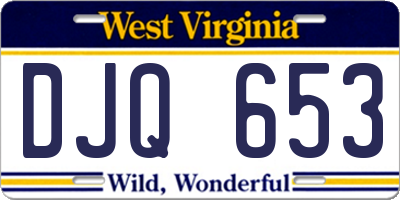 WV license plate DJQ653