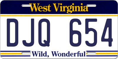 WV license plate DJQ654