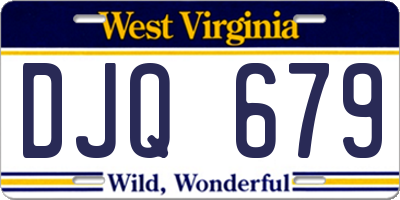 WV license plate DJQ679