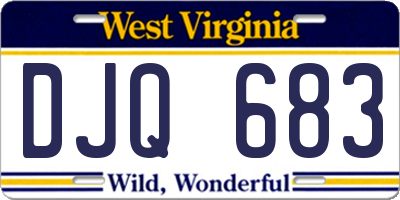 WV license plate DJQ683