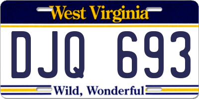 WV license plate DJQ693