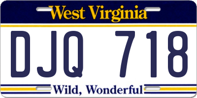 WV license plate DJQ718
