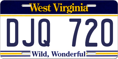 WV license plate DJQ720