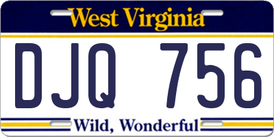 WV license plate DJQ756