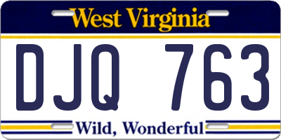 WV license plate DJQ763