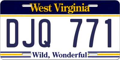 WV license plate DJQ771