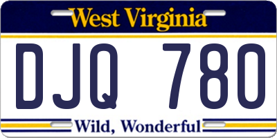 WV license plate DJQ780