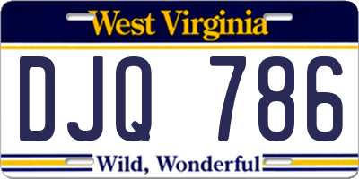 WV license plate DJQ786
