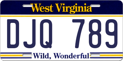 WV license plate DJQ789