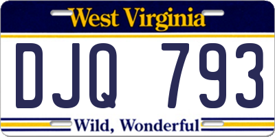 WV license plate DJQ793