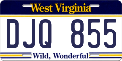 WV license plate DJQ855