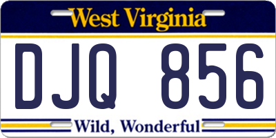 WV license plate DJQ856