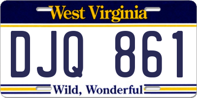 WV license plate DJQ861