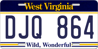 WV license plate DJQ864