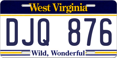 WV license plate DJQ876