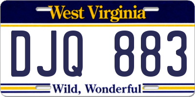 WV license plate DJQ883