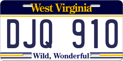 WV license plate DJQ910