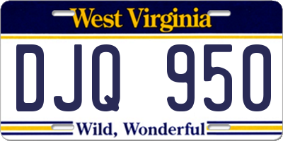WV license plate DJQ950