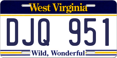 WV license plate DJQ951