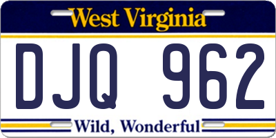 WV license plate DJQ962