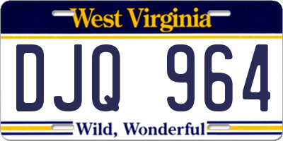 WV license plate DJQ964