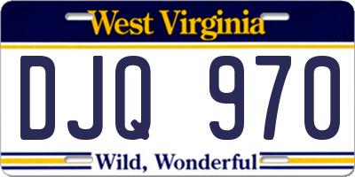 WV license plate DJQ970