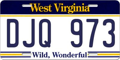 WV license plate DJQ973