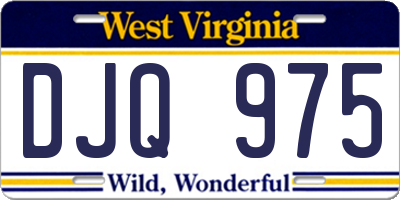WV license plate DJQ975
