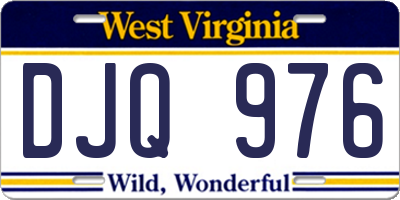 WV license plate DJQ976