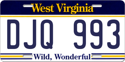 WV license plate DJQ993
