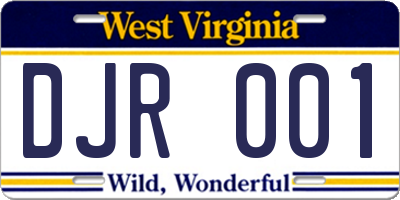 WV license plate DJR001