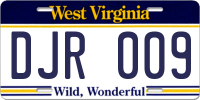 WV license plate DJR009