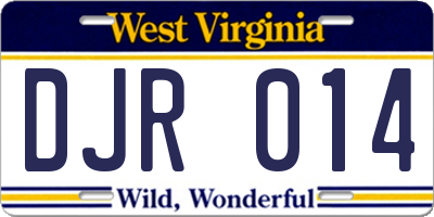 WV license plate DJR014