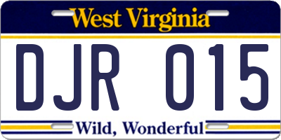 WV license plate DJR015