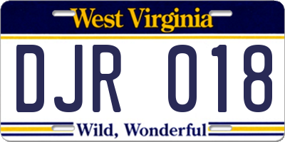 WV license plate DJR018