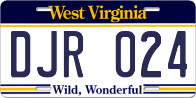 WV license plate DJR024