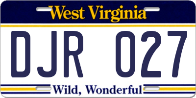 WV license plate DJR027