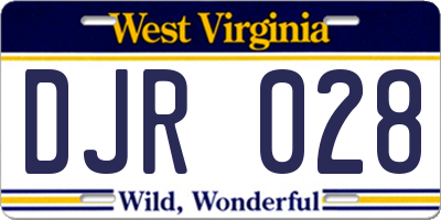 WV license plate DJR028