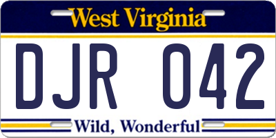 WV license plate DJR042