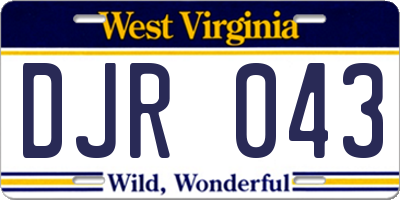 WV license plate DJR043