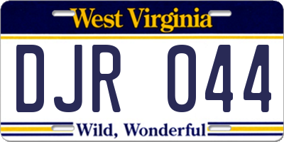 WV license plate DJR044