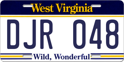 WV license plate DJR048
