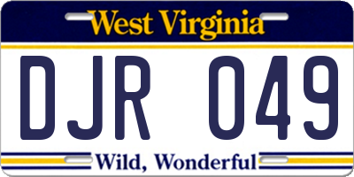WV license plate DJR049